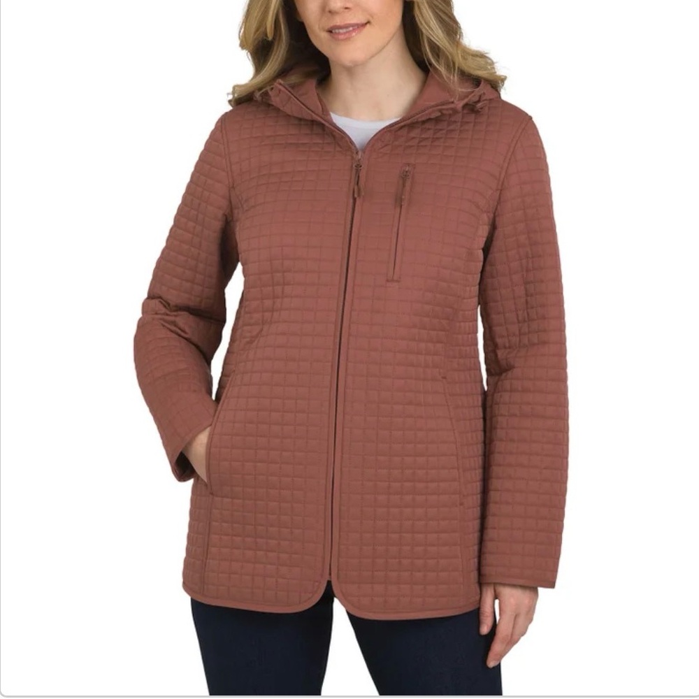⭐️ Firm Price ⭐️ New with tags Lands’s End Quilted Hooded Jacket - burnt orange